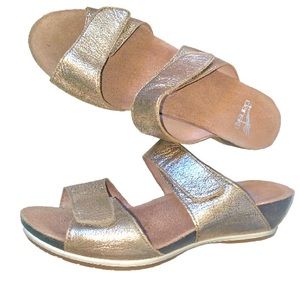 DANSKO Vienna Gold leather heels slides women’s shoes size 38 7.5 8